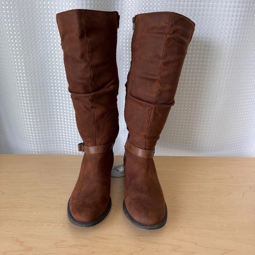 Women Sonoma Goods For Life Draw Knee High Boots Shoes  Cognac Size 9.5 Med